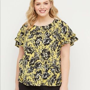 Lane Bryant Floral Flutter-Sleeve Blouse
